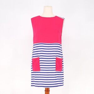 CAMILLA AND MARC 100% Silk Copper Tip Mini Dress Pink/Cobalt Blue Dress US 6